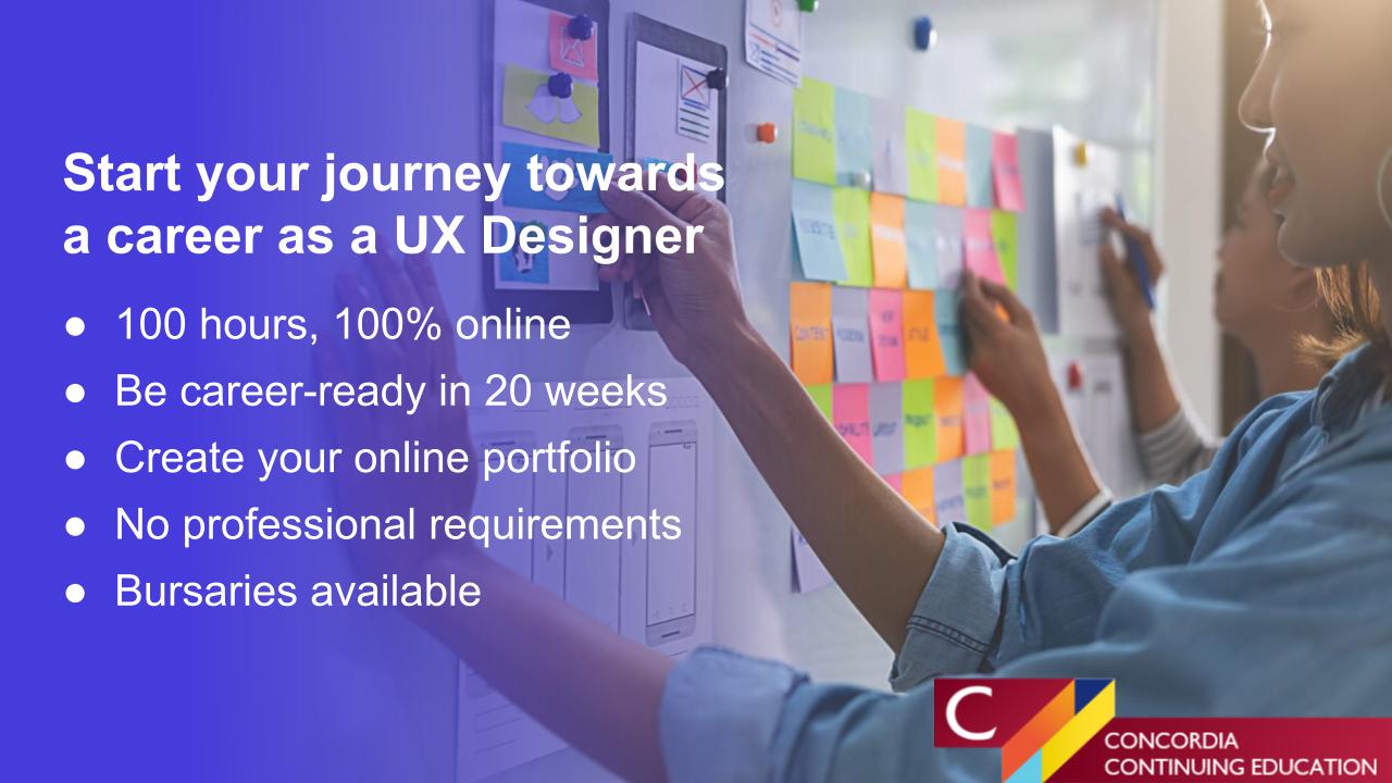 UX Certificate for Concordia Continuing Education